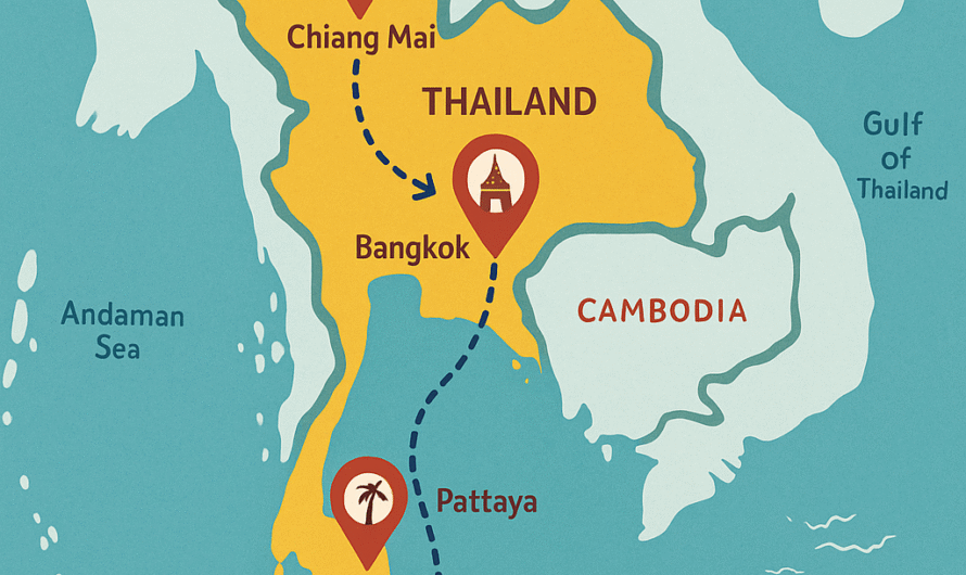 Thailand Tourist Map 2025 – Top Places to Visit with Route Guide